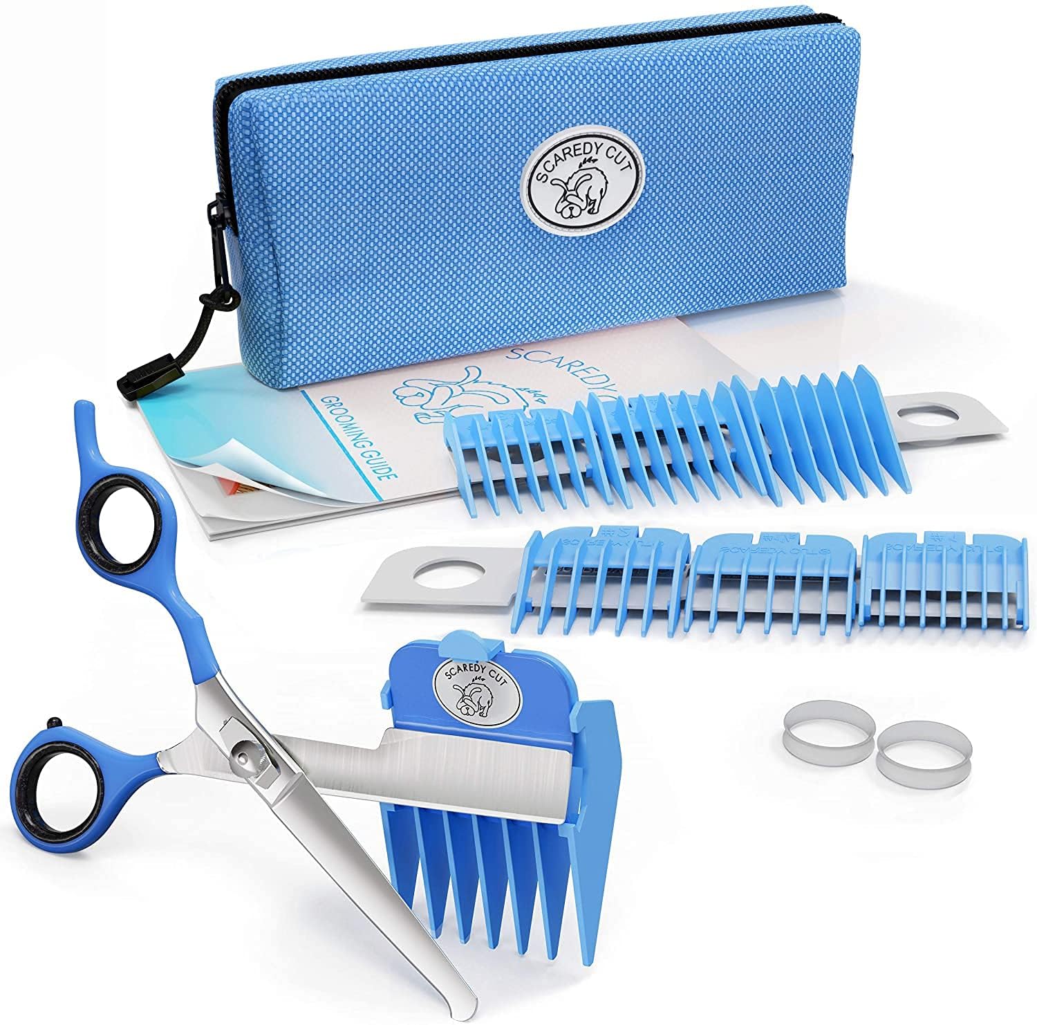 Scaredy Cut left-handed blue box packaging for quiet grooming sessions