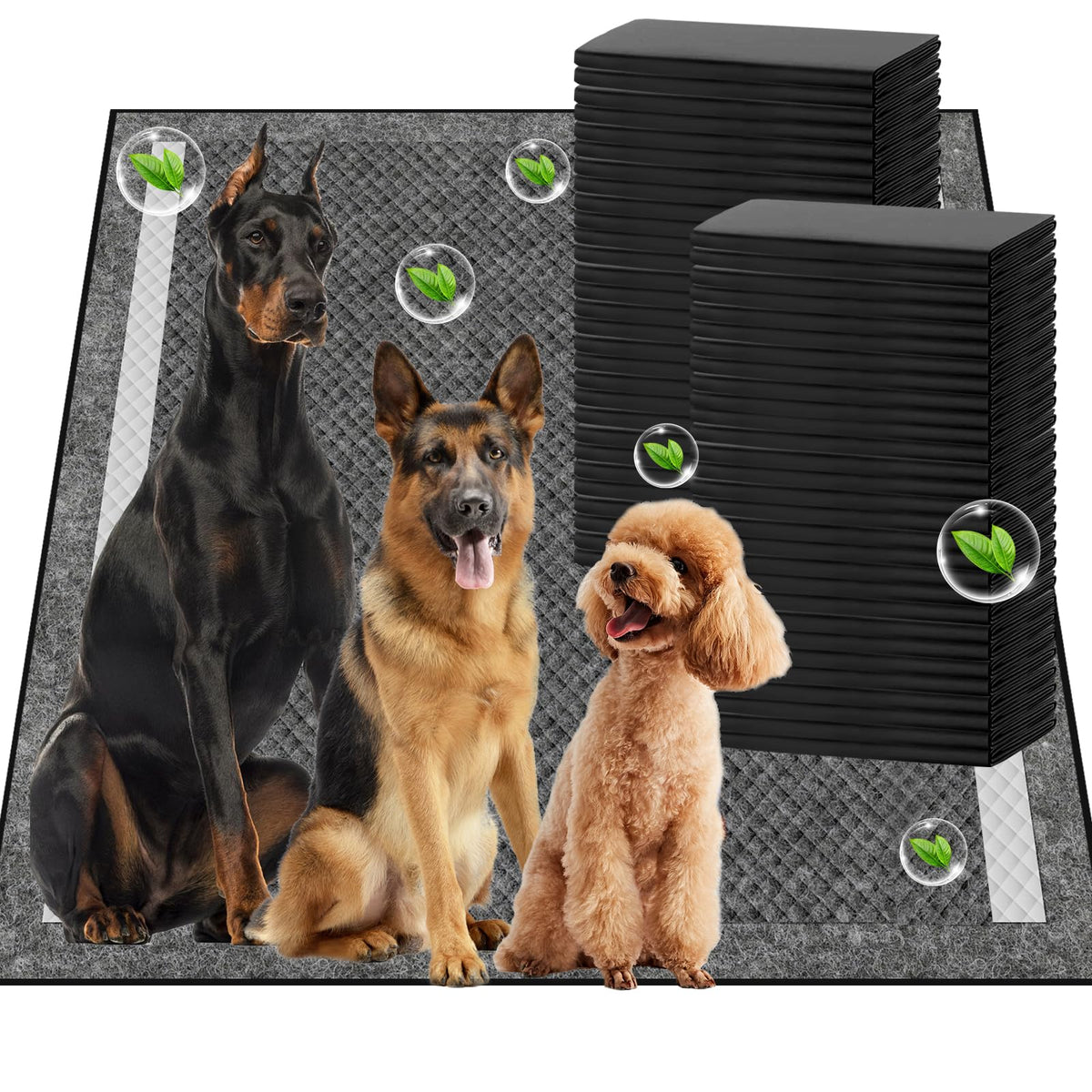 SCLOSE charcoal pee pad 6-layer absorption aids quick cleanup during potty training.