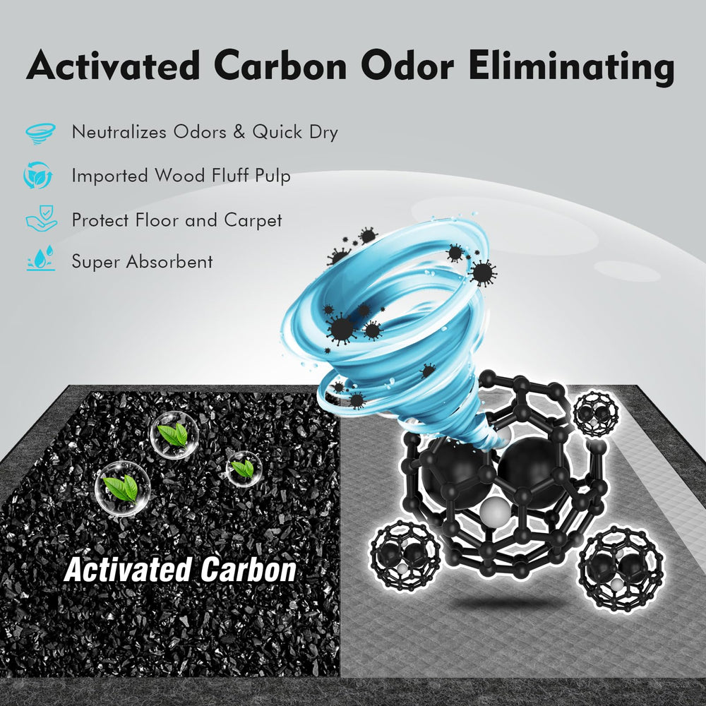 SCLOSE charcoal pee pad odor-control surface reduces odors indoors.