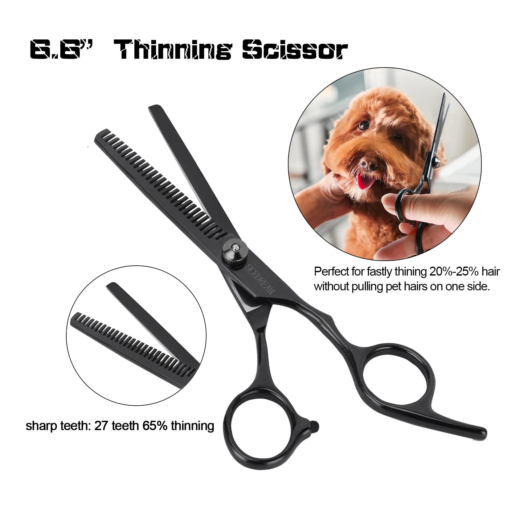 SCEDREAM stainless steel pet comb included for detangling and prep