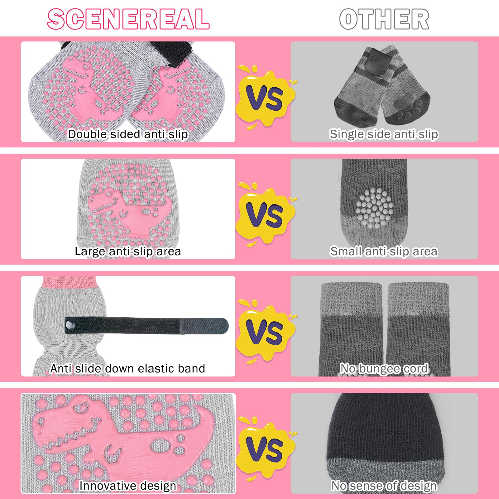 SCENEREAL adjustable strap keeps socks secure during play
