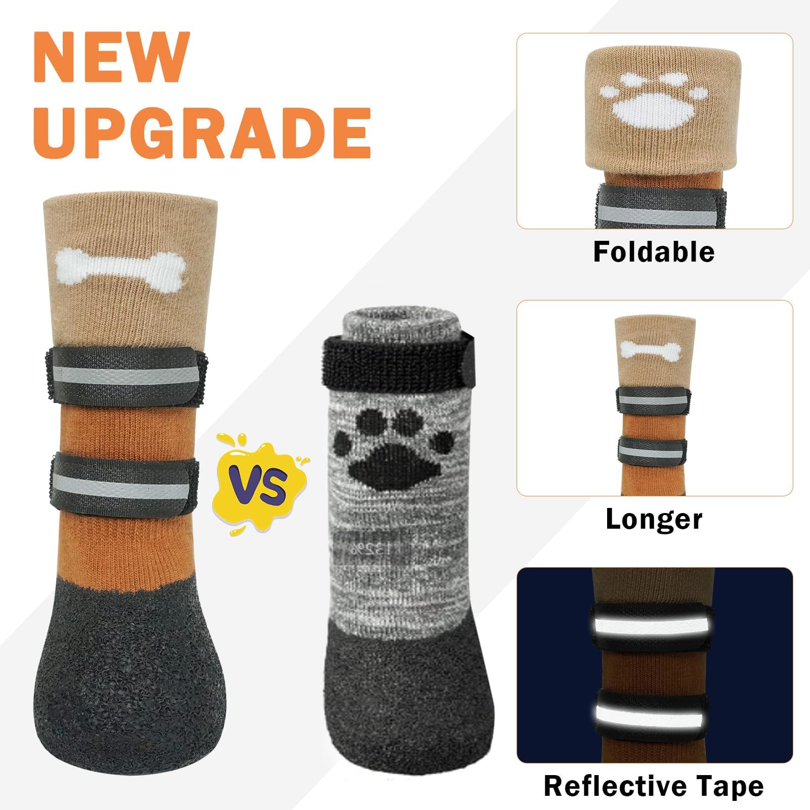 SCENEREAL anti-slip dog socks easy on-off design