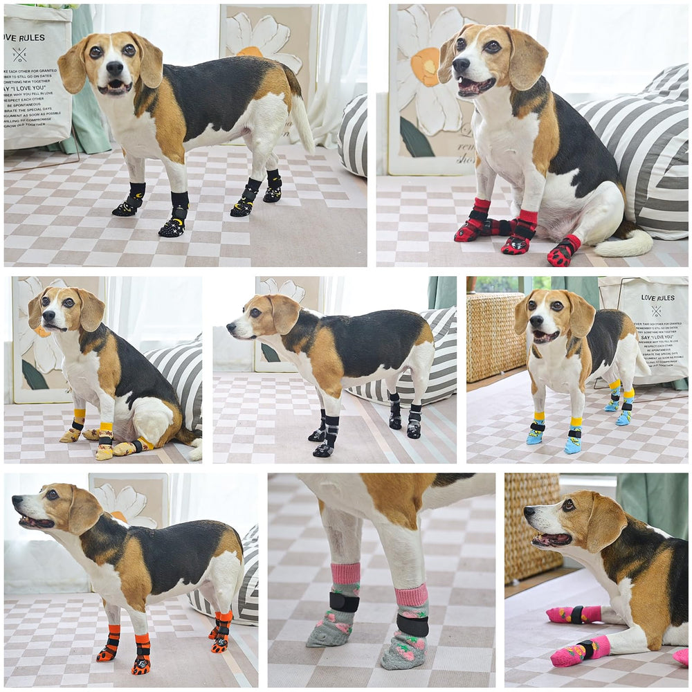 SCENEREAL anti slip dog socks floral pattern for stylish paw protection
