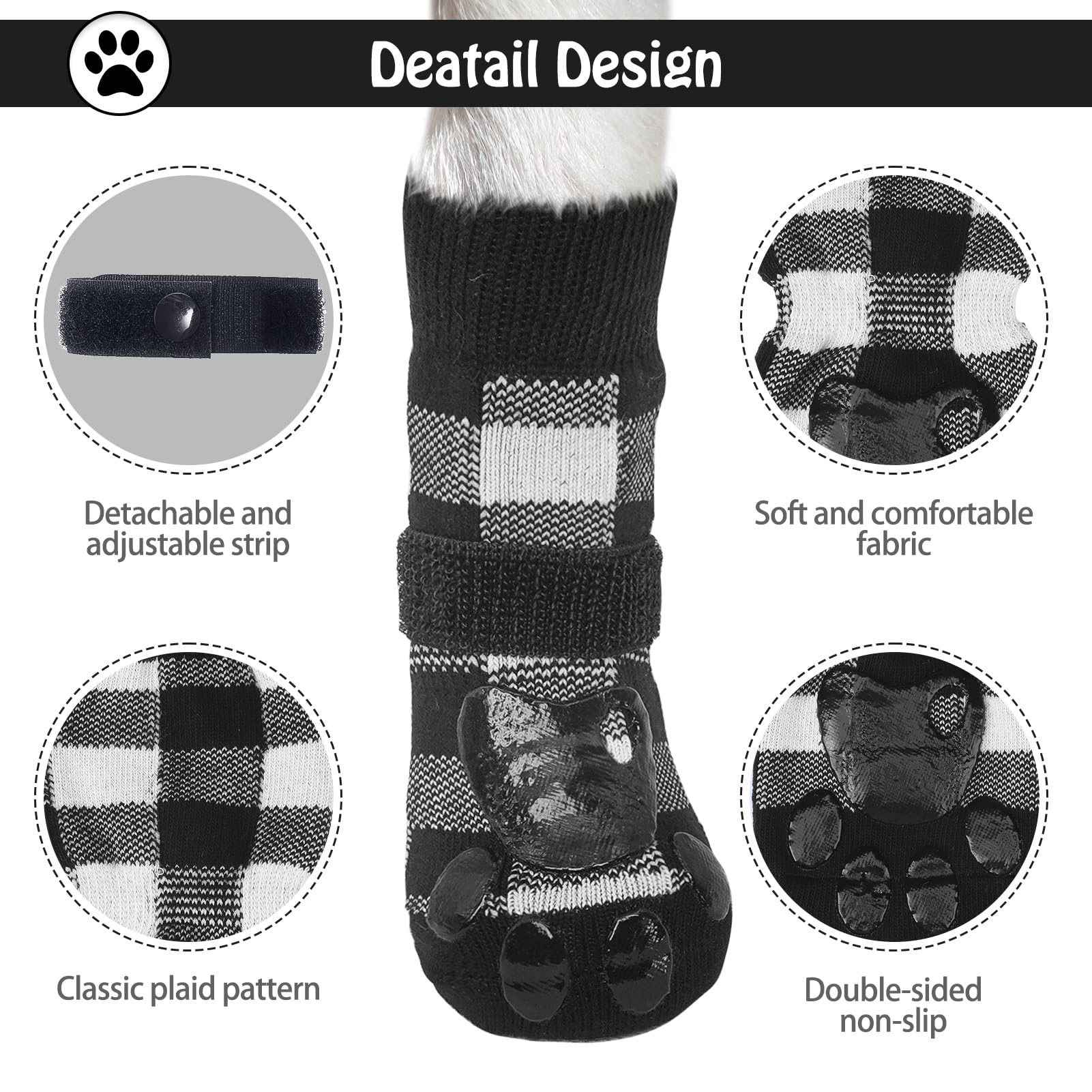 SCENEREAL anti slip dog socks grip bottom demonstrates dual-surface traction