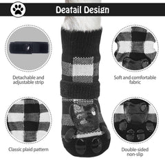 SCENEREAL anti slip dog socks grip bottom demonstrates dual-surface traction