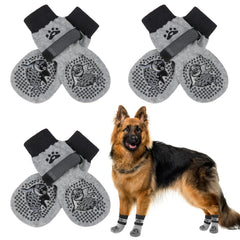 SCENEREAL anti-slip dog socks show paw traction on slick floors.