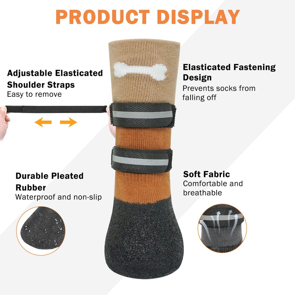 SCENEREAL anti-slip dog socks soft breathable fabric on paws