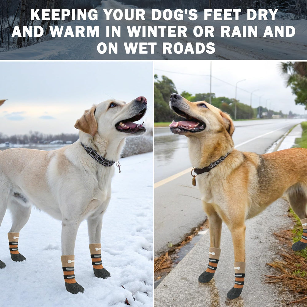 SCENEREAL anti-slip dog socks waterproof bottom keeps paws dry