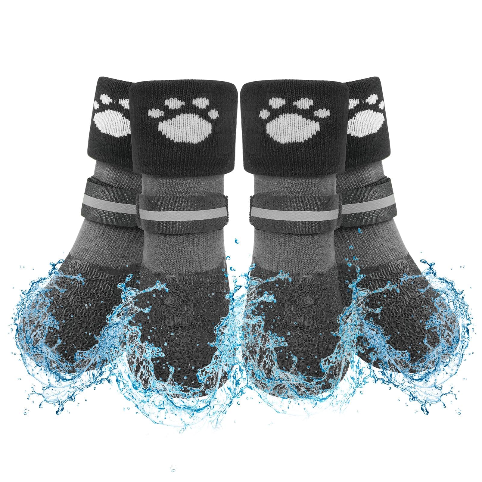 SCENEREAL anti-slip dog socks XL with secure cuff improving traction indoors