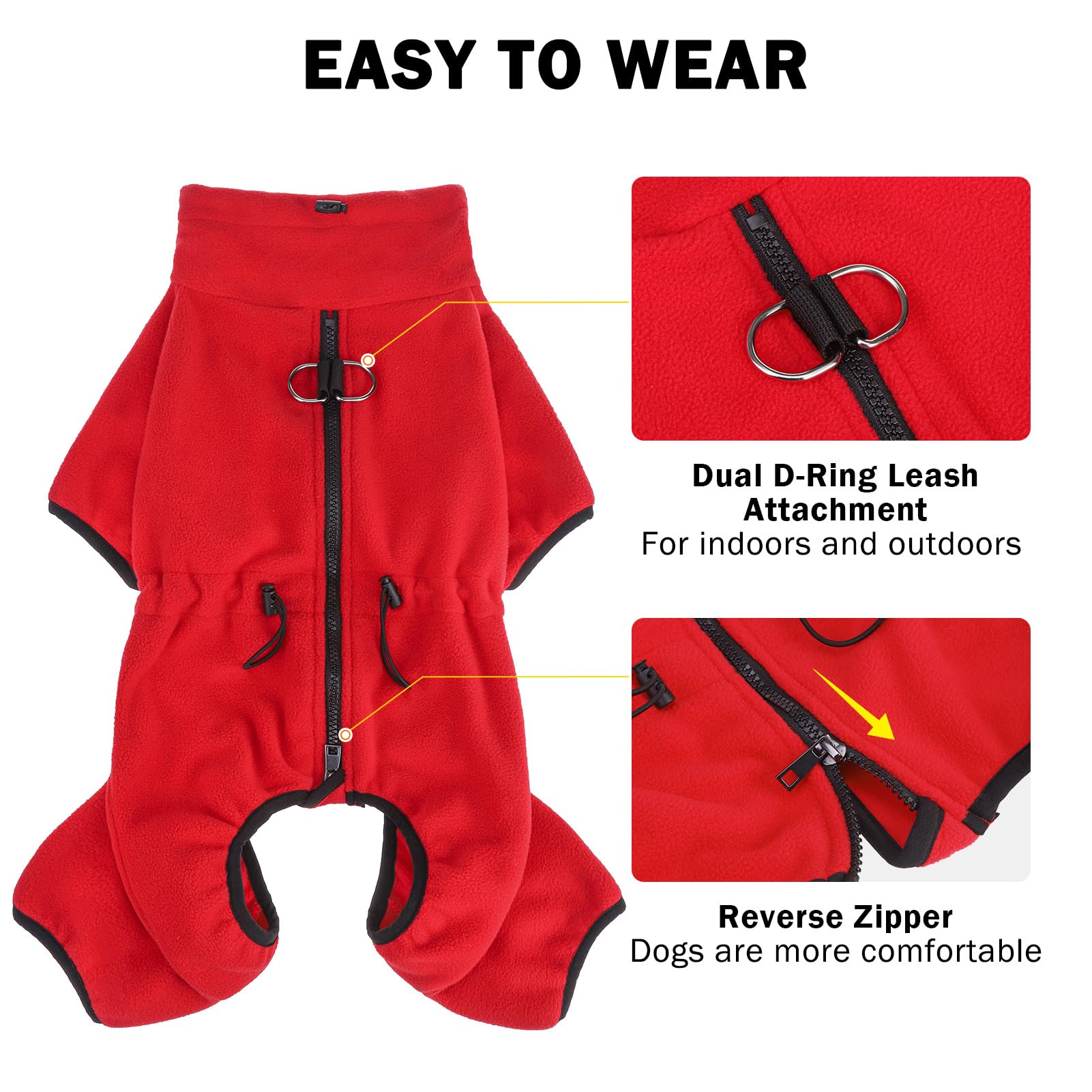 SCENEREAL back-zip design keeps dressing smooth and fur-friendly.