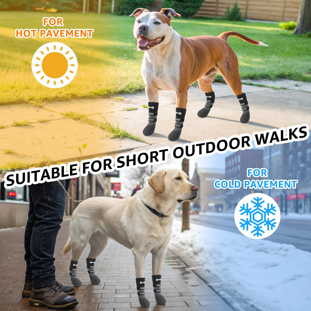 SCENEREAL breathable cotton dog boots with rubber soles for year-round comfort