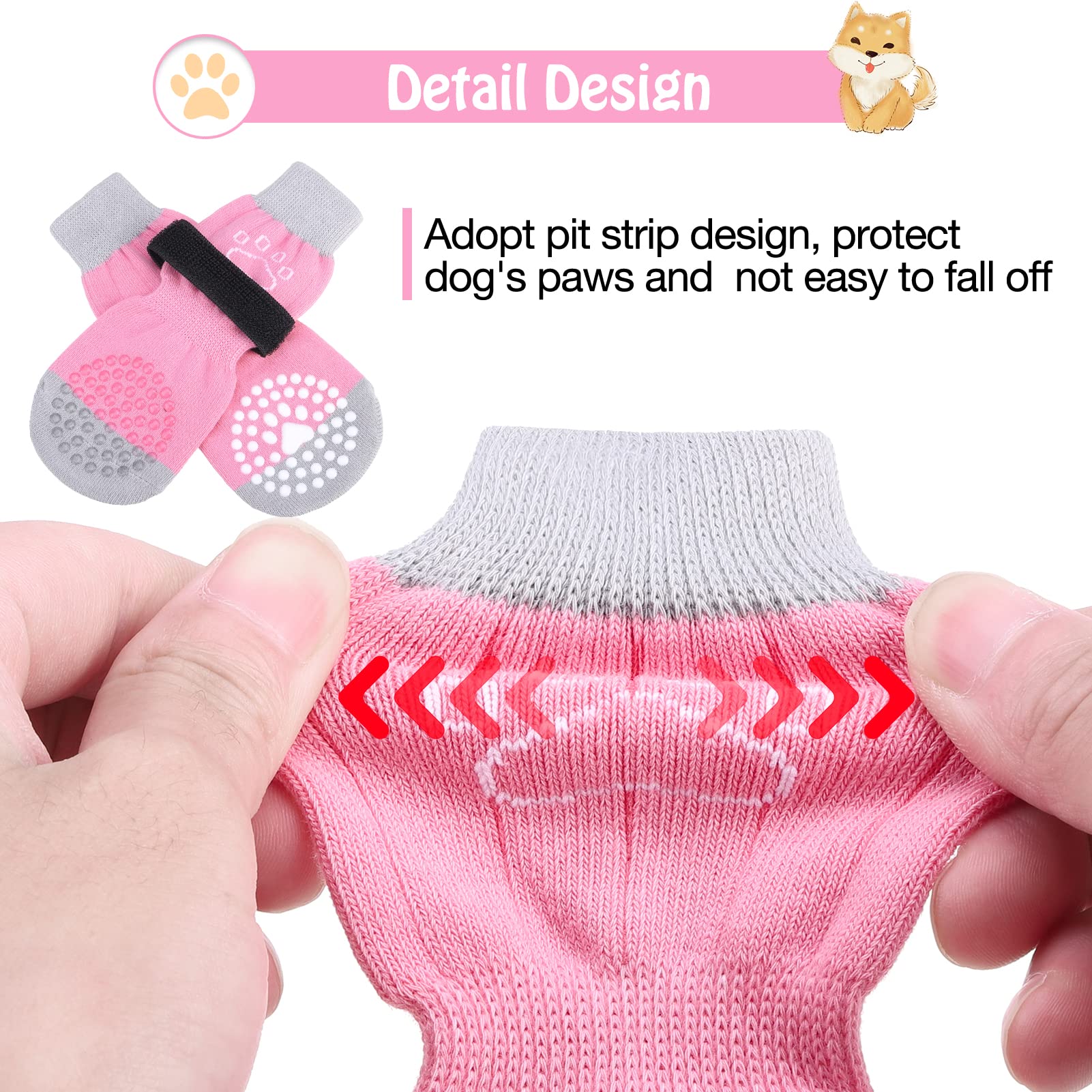 SCENEREAL calcetines para perros, doble anti-deslizante para mayor estabilidad.