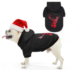 SCENEREAL Christmas dog hoodie front view for cozy winter walks