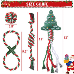 SCENEREAL Christmas dog rope toy tug rope for bonding during interactive play