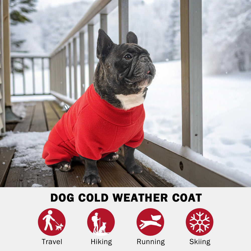 SCENEREAL christmas-red dog coat with back zip for easy on/off.
