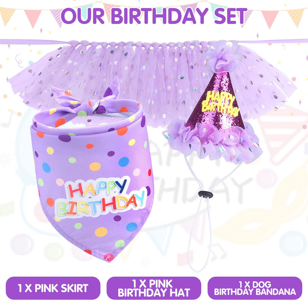 SCENEREAL dog birthday accessory set enhances celebration photos and memories.