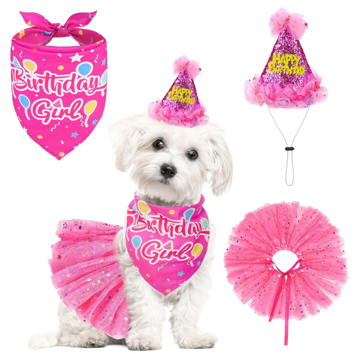 SCENEREAL dog birthday bandana for cute party photos