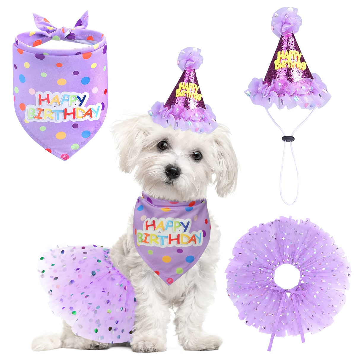 SCENEREAL dog birthday bandana for a cute photo ready party look