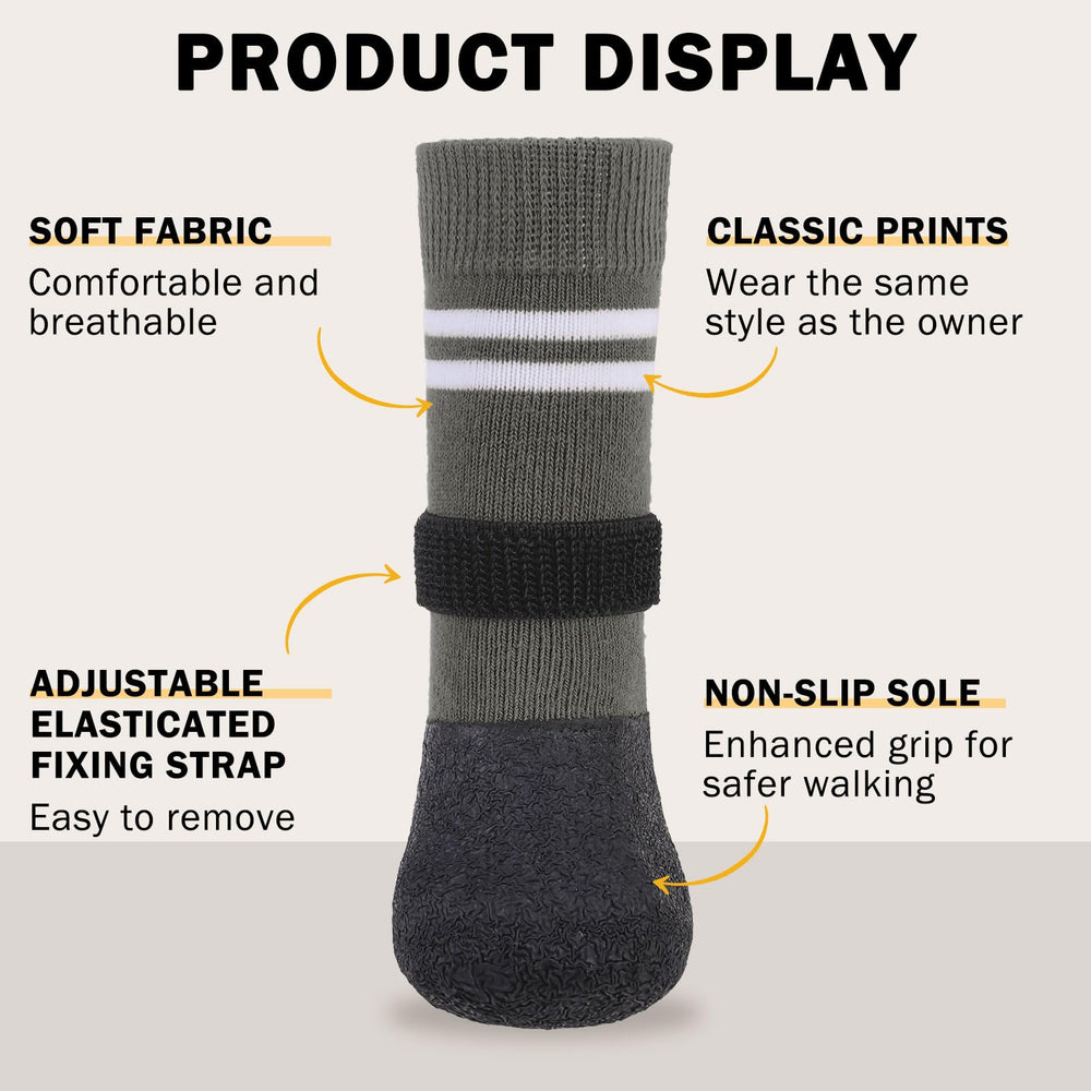 SCENEREAL dog boots non-slip bottom close-up demonstrates secure traction on tile surfaces