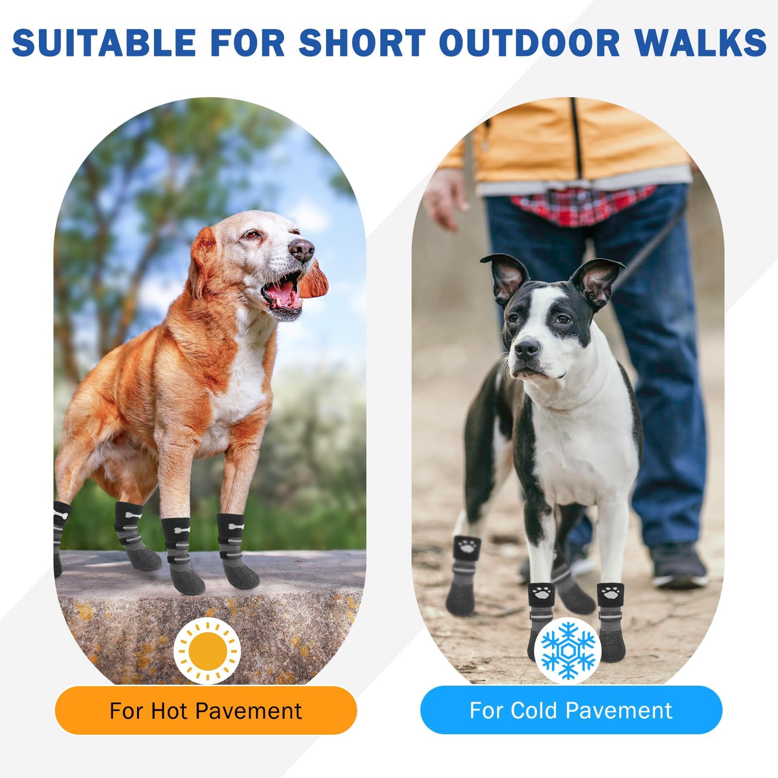 SCENEREAL dog boots waterproof bottom provides traction on wet surfaces
