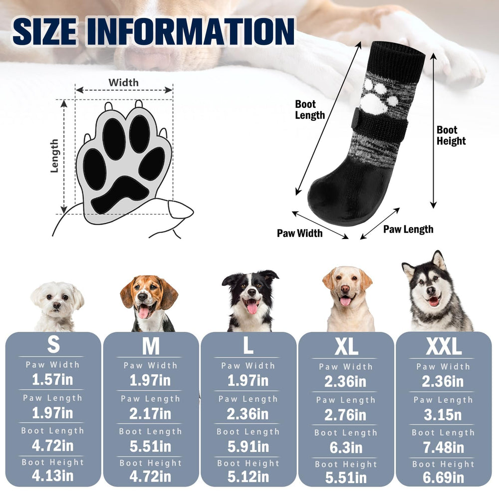 SCENEREAL waterproof rubber sole dog boots for paw protection on wet surfaces.