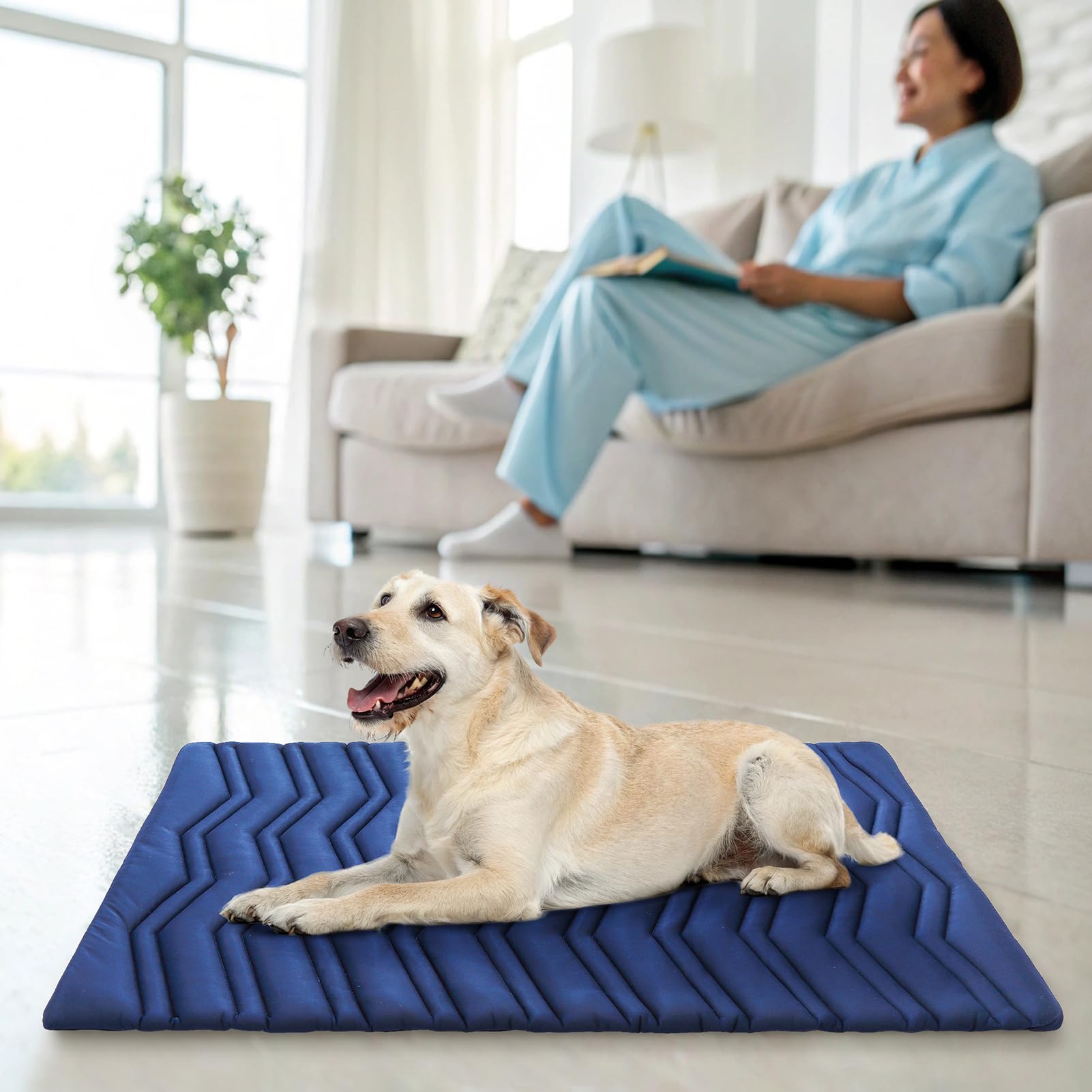 SCENEREAL compact folded mat shows easy packing for trips.