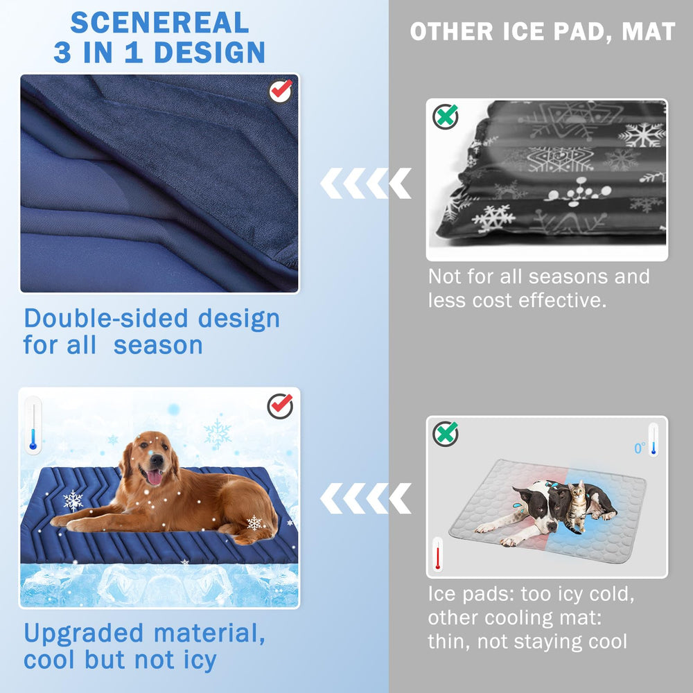 SCENEREAL non-toxic gel layer emphasizes pet safety on hot days.