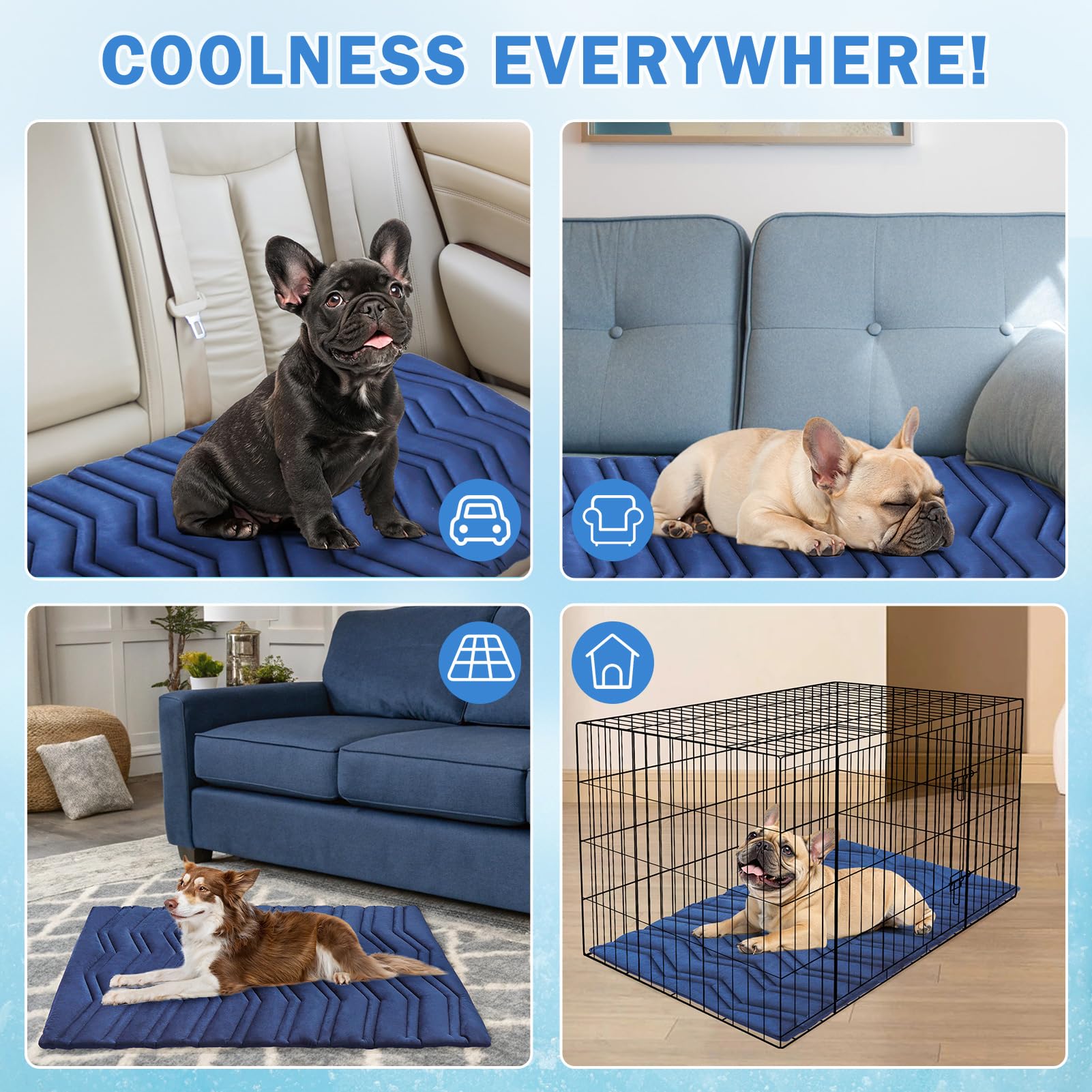 SCENEREAL dog cooling mat stitched-detail shows enhanced durability for active pets.