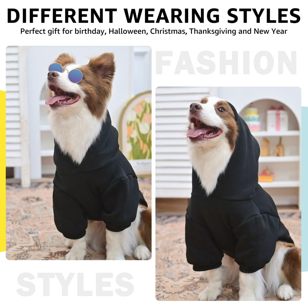 SCENEREAL dog hoodie hood and leash hole for secure outings.