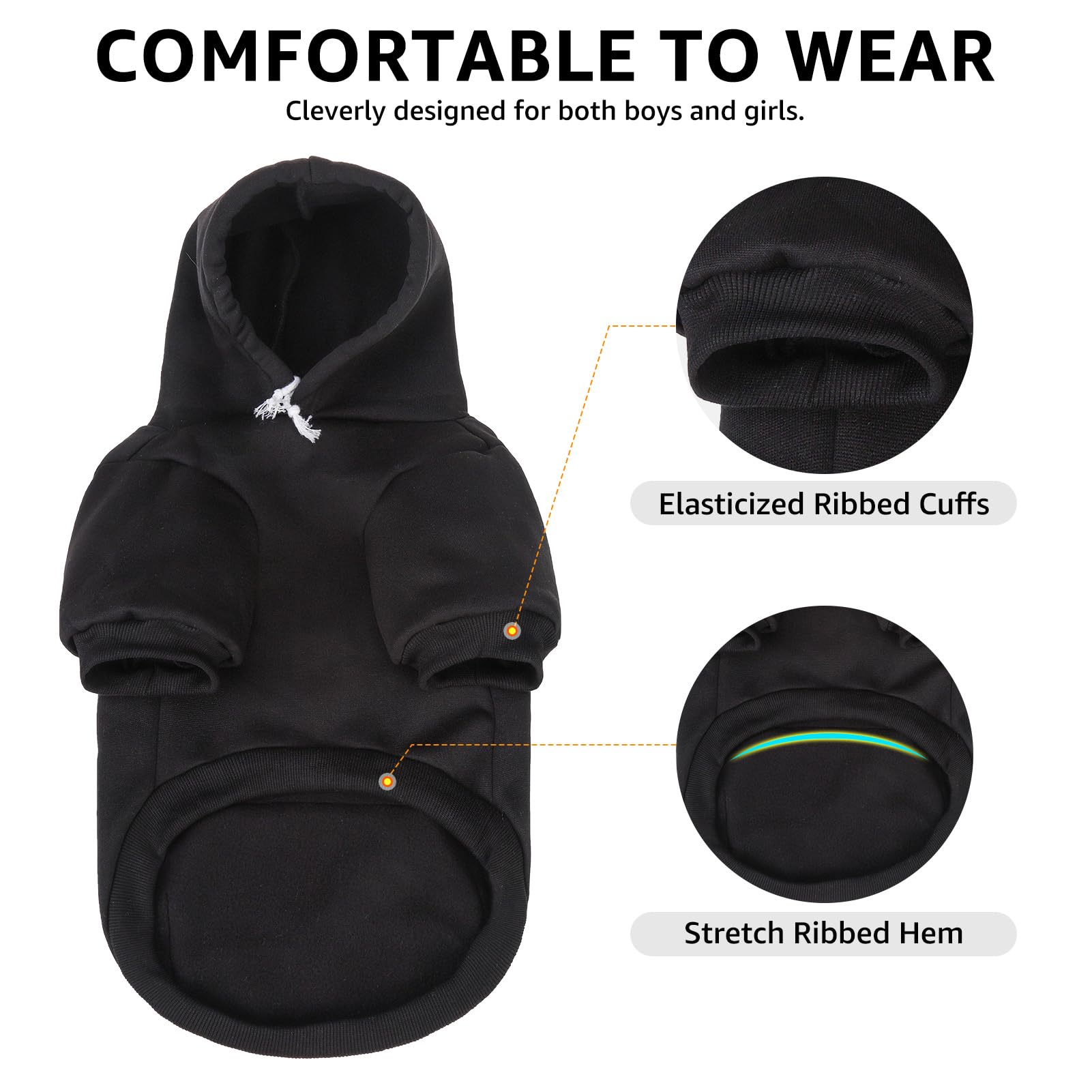 SCENEREAL dog hoodie soft fleece lining for gentle warmth.