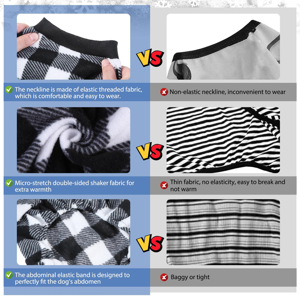 SCENEREAL Dog Pajamas with checkered pattern add festive style for photos