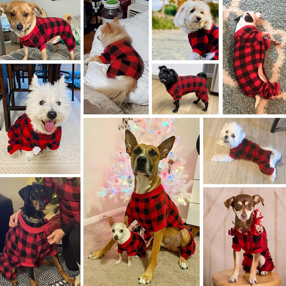 SCENEREAL dog pajamas checkered pattern highlights festive look