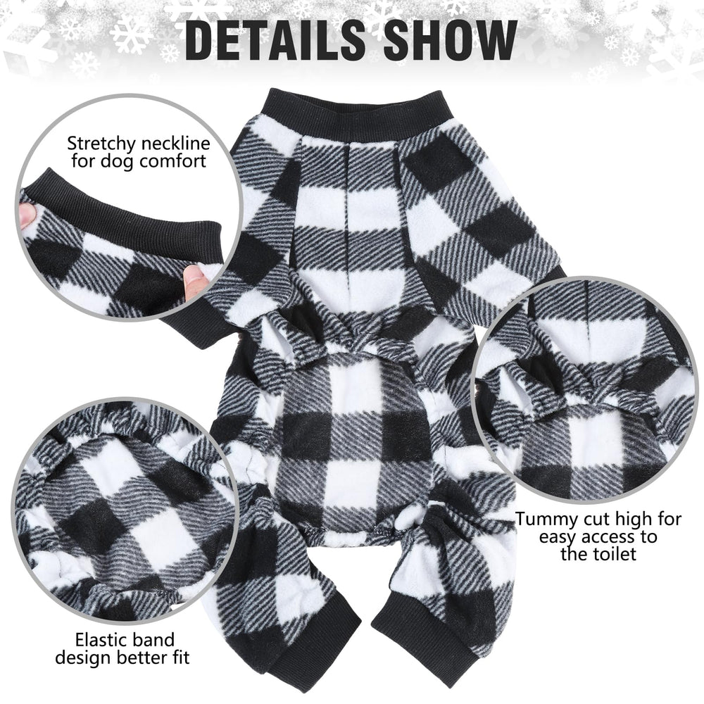 SCENEREAL Dog Pajamas show elastic waist and cuffs for flexible, snug fit