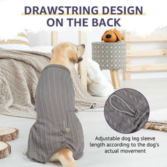 SCENEREAL jacquard-texture dog pajamas close-up showcasing stylish knit pattern.