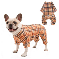 SCENEREAL dog pajamas plaid pattern closeup highlights stylish daily wear