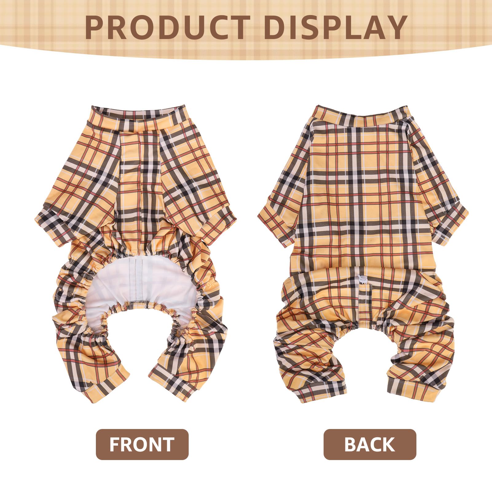 SCENEREAL dog pajamas size chart helps find a snug, comfortable fit