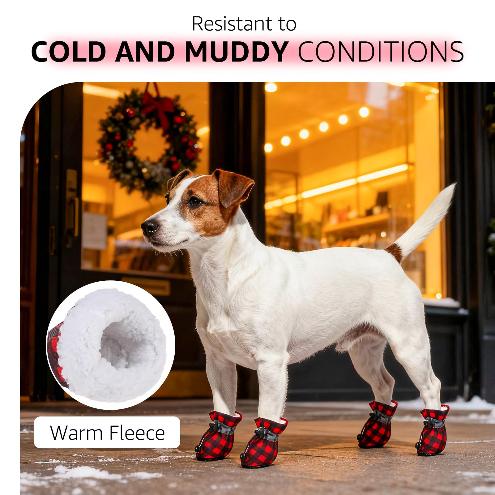 SCENEREAL size 2 dog shoes fit small to medium dogs for secure mobility.