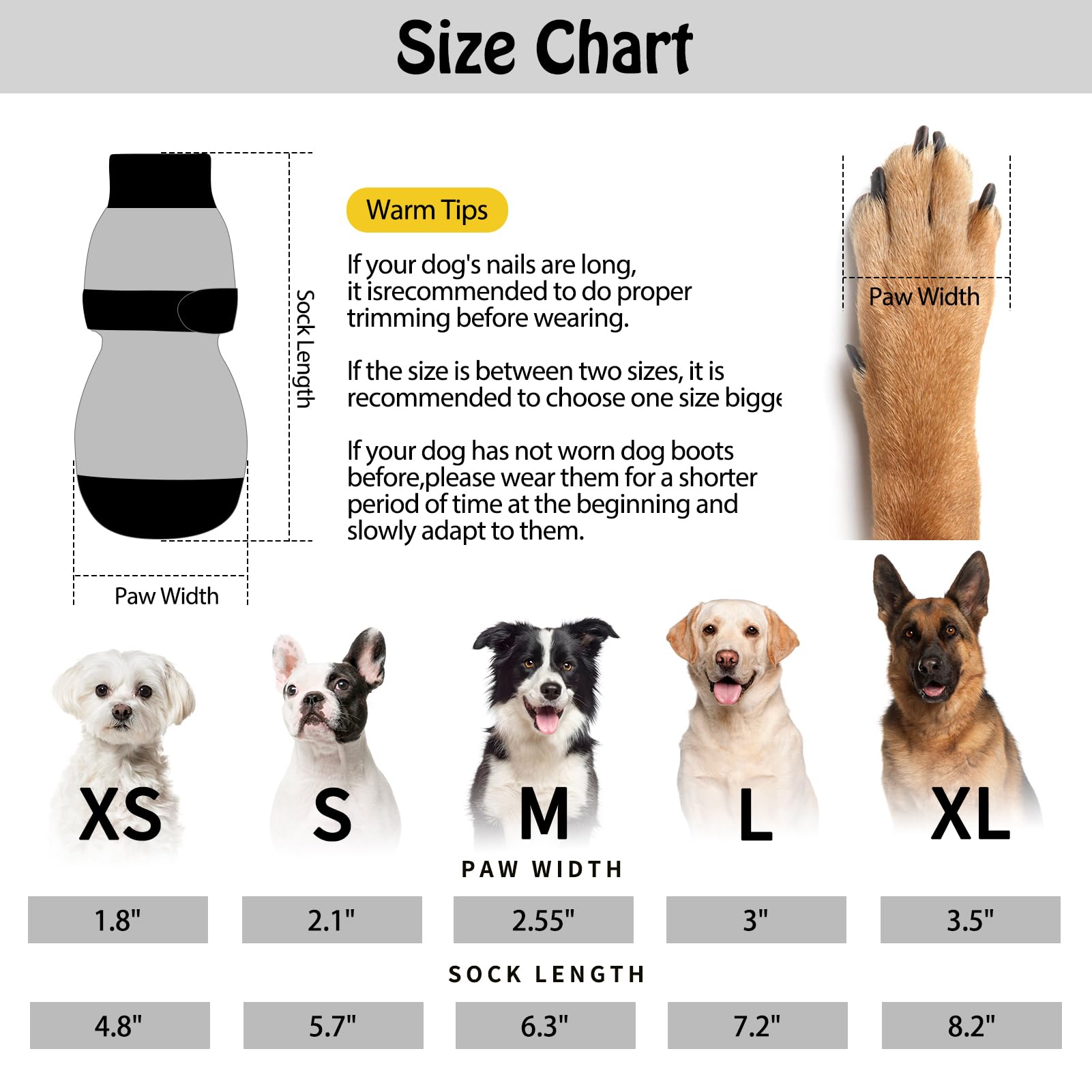 SCENEREAL dog socks feature adjustable straps to keep socks in place.