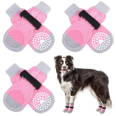 SCENEREAL dog socks anti-slip pack6 in hand, convenient paw protection on the go.