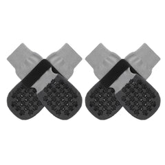 SCENEREAL dog socks with anti-slip grip on hardwood floor for safer stepping.