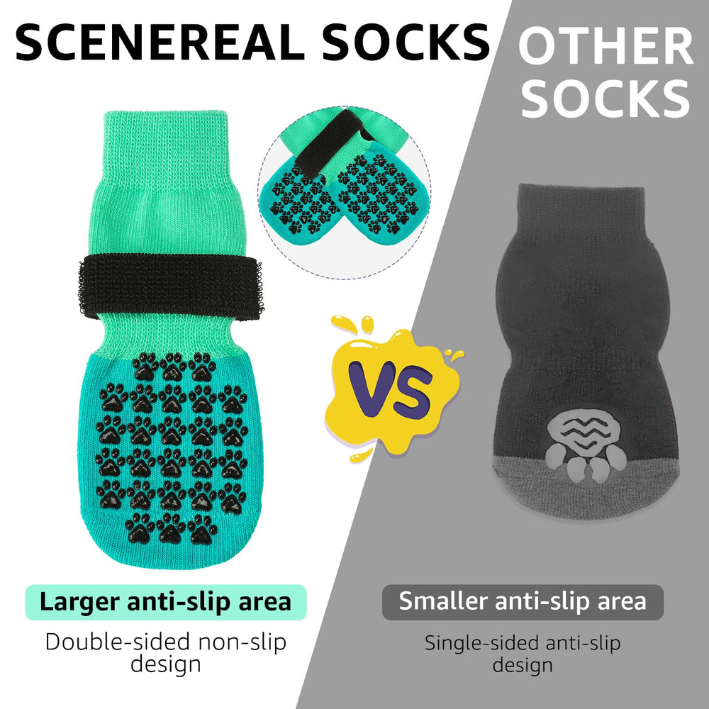 SCENEREAL dog socks secure fit with wider elastic band for washing