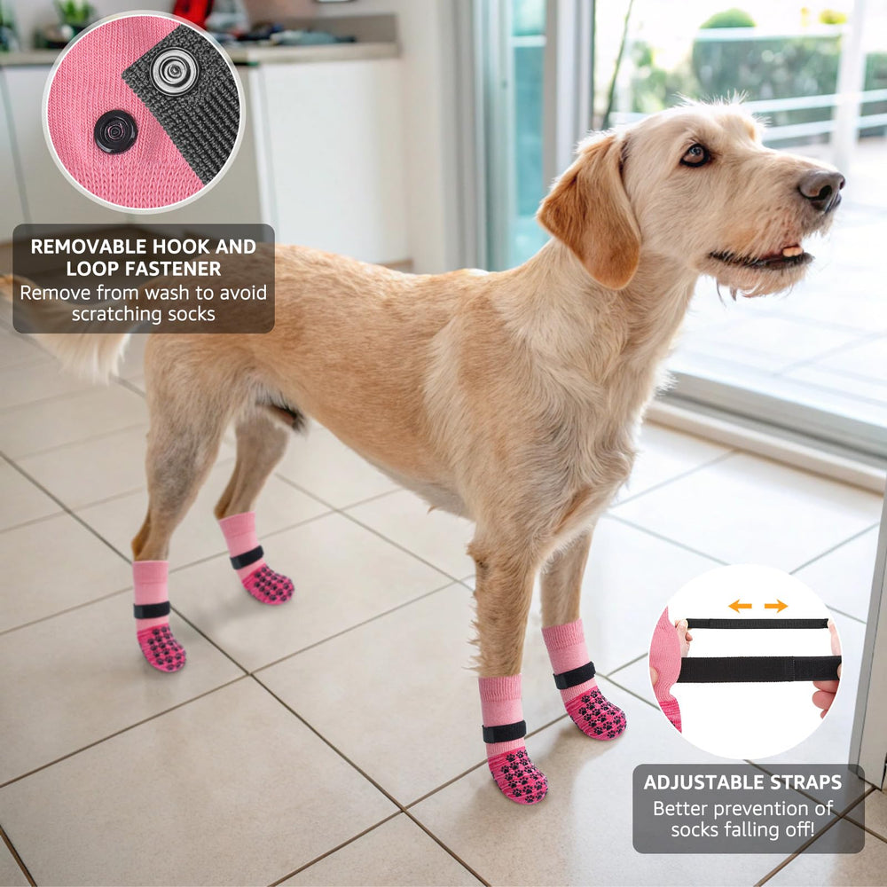 SCENEREAL dog socks durable traction for hot or cold outdoor surfaces.
