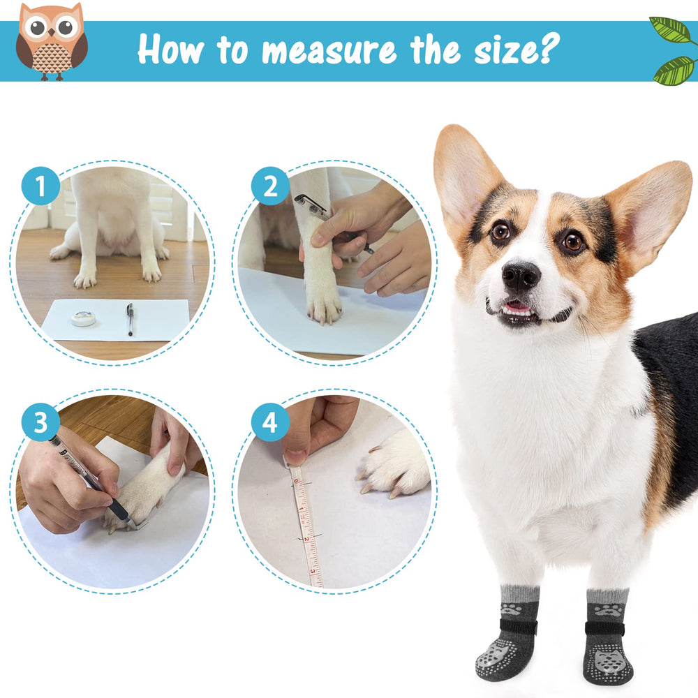SCENEREAL dog socks on hardwood floor use reduce slips and protect nails.