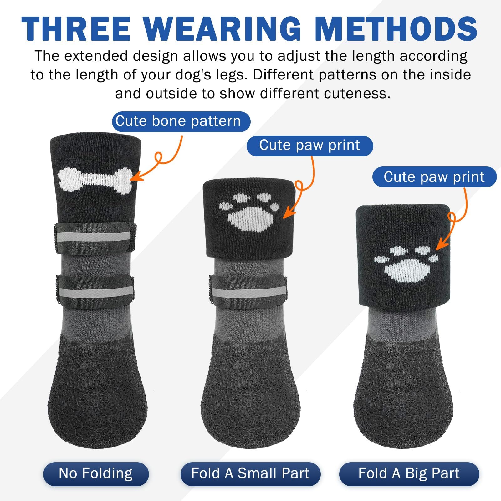 SCENEREAL dog socks inner-outer cuff pattern viewed with fold option