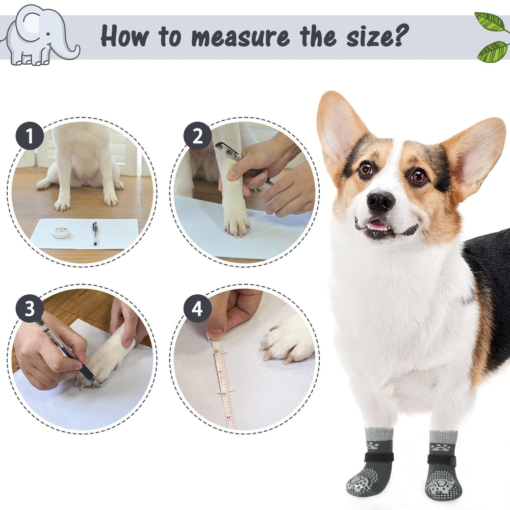 SCENEREAL dog socks in motion on hardwood demonstrating anti-slip performance.