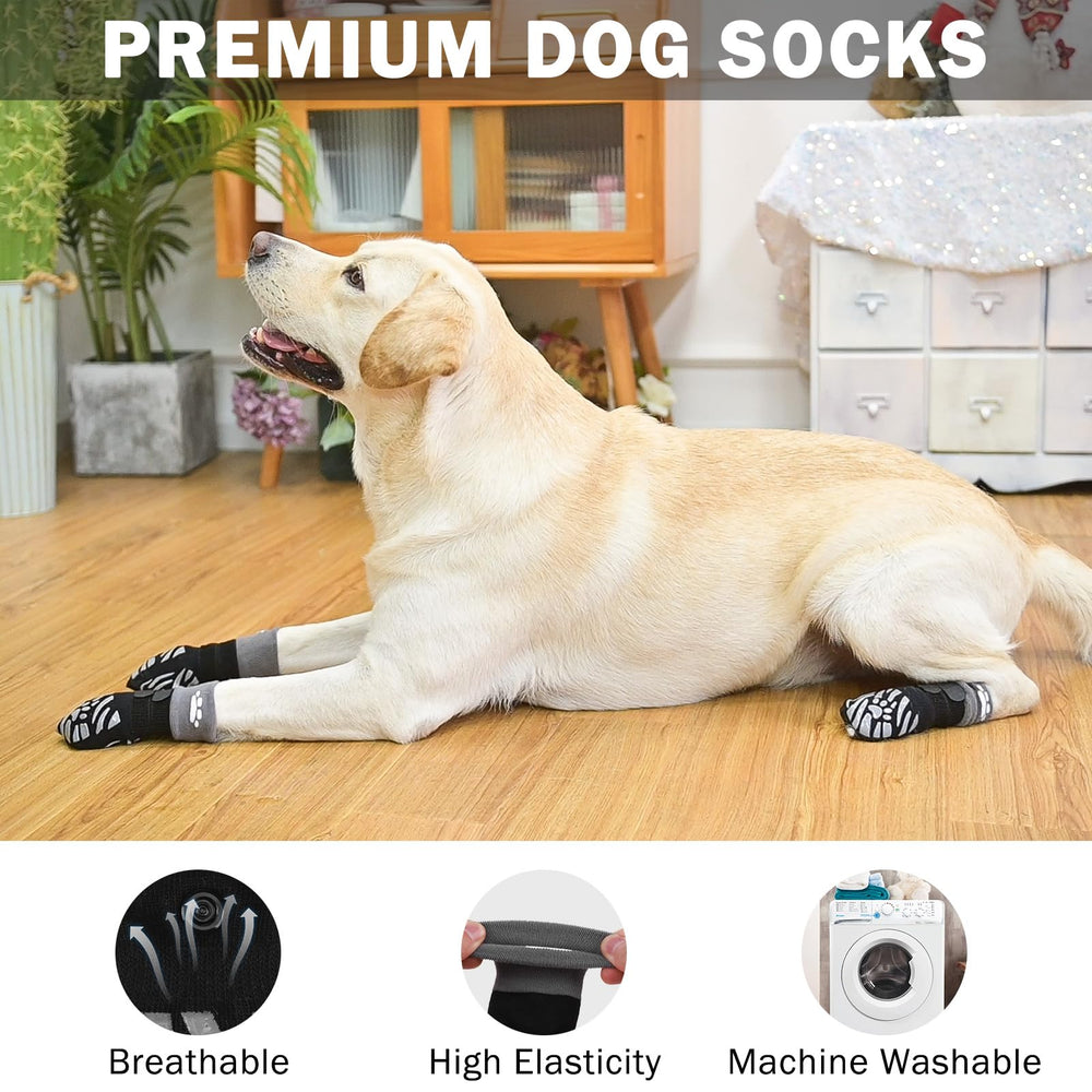 SCENEREAL dog socks open-mouth design for easy on-off wearing
