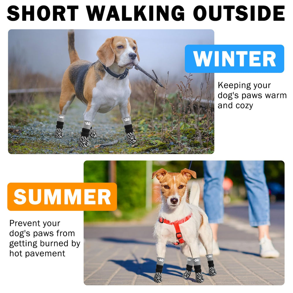 SCENEREAL dog socks paw-print design adds cute protective gear