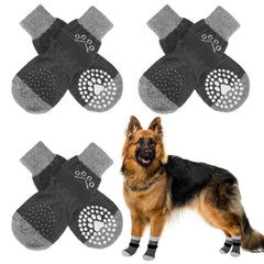 SCENEREAL dog socks with paw size guide for proper fit and comfort