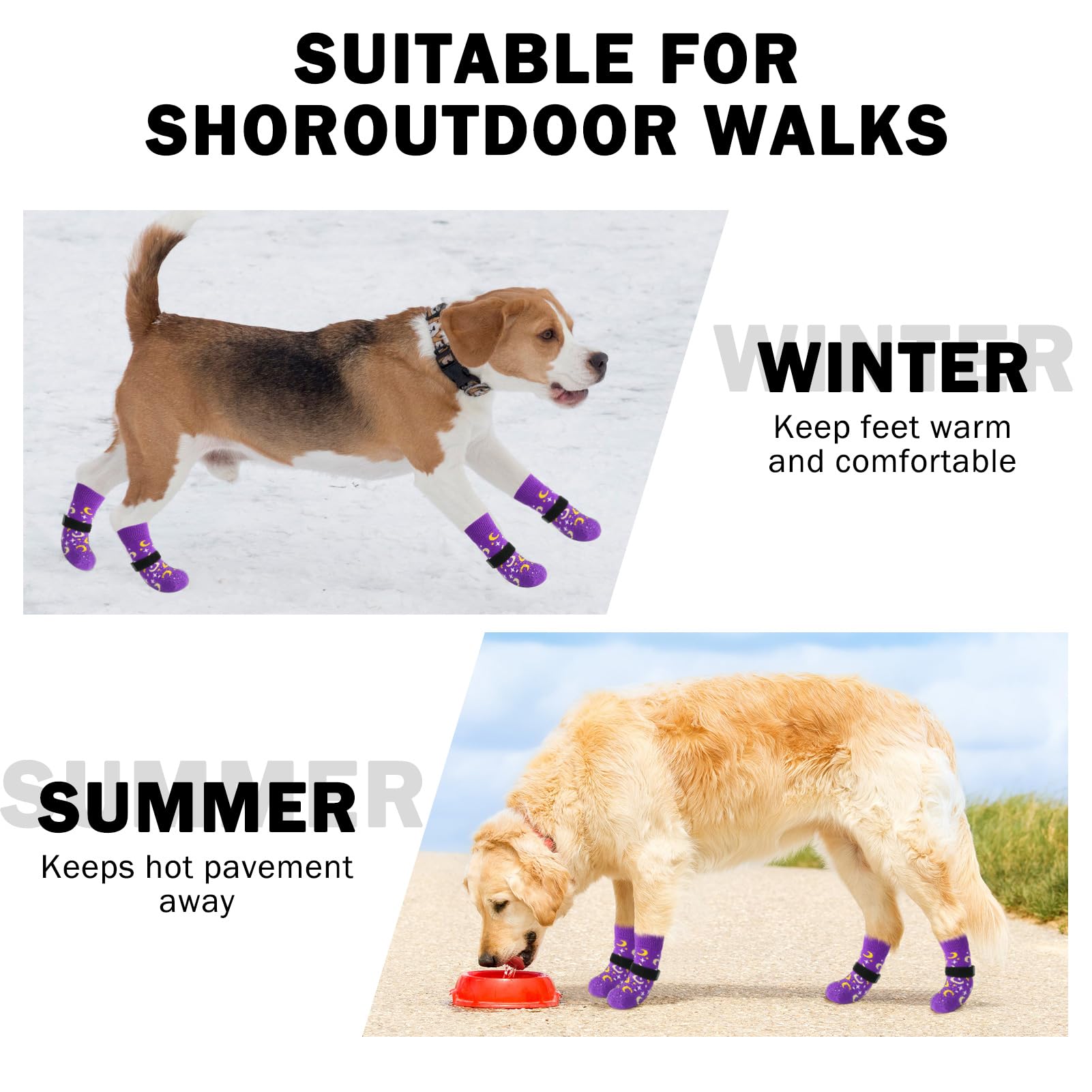 SCENEREAL dog-socks-premium-soft-elastic-material keeps paws comfy in all seasons.