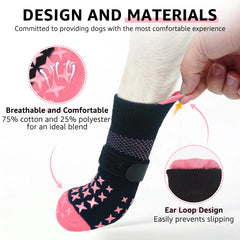 SCENEREAL dog socks pull-tabs enable easy adjustment and quick wearing